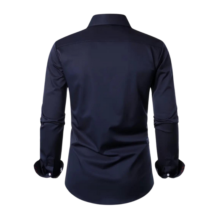 Paisley Contrast Trim Slim Fit Long Sleeve Dress Shirt