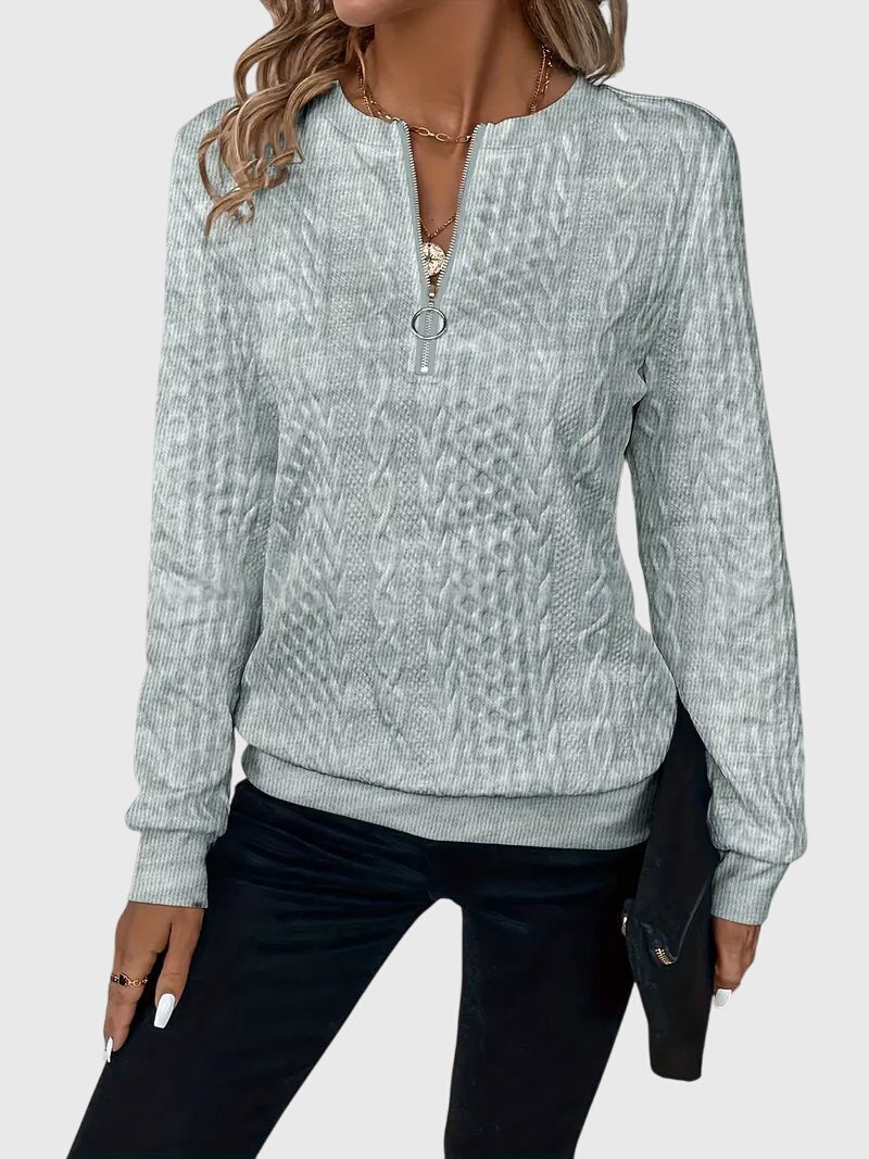 Seraphina | Women's Textured Cable Quarter-Zip Sweater