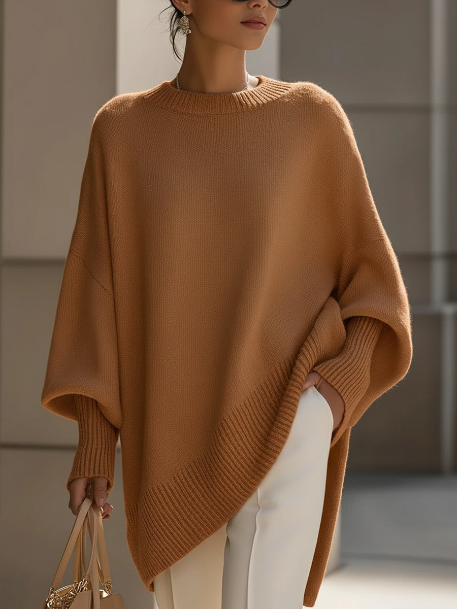 Genevieve | Women's Cashmere Batwing Poncho Sweater