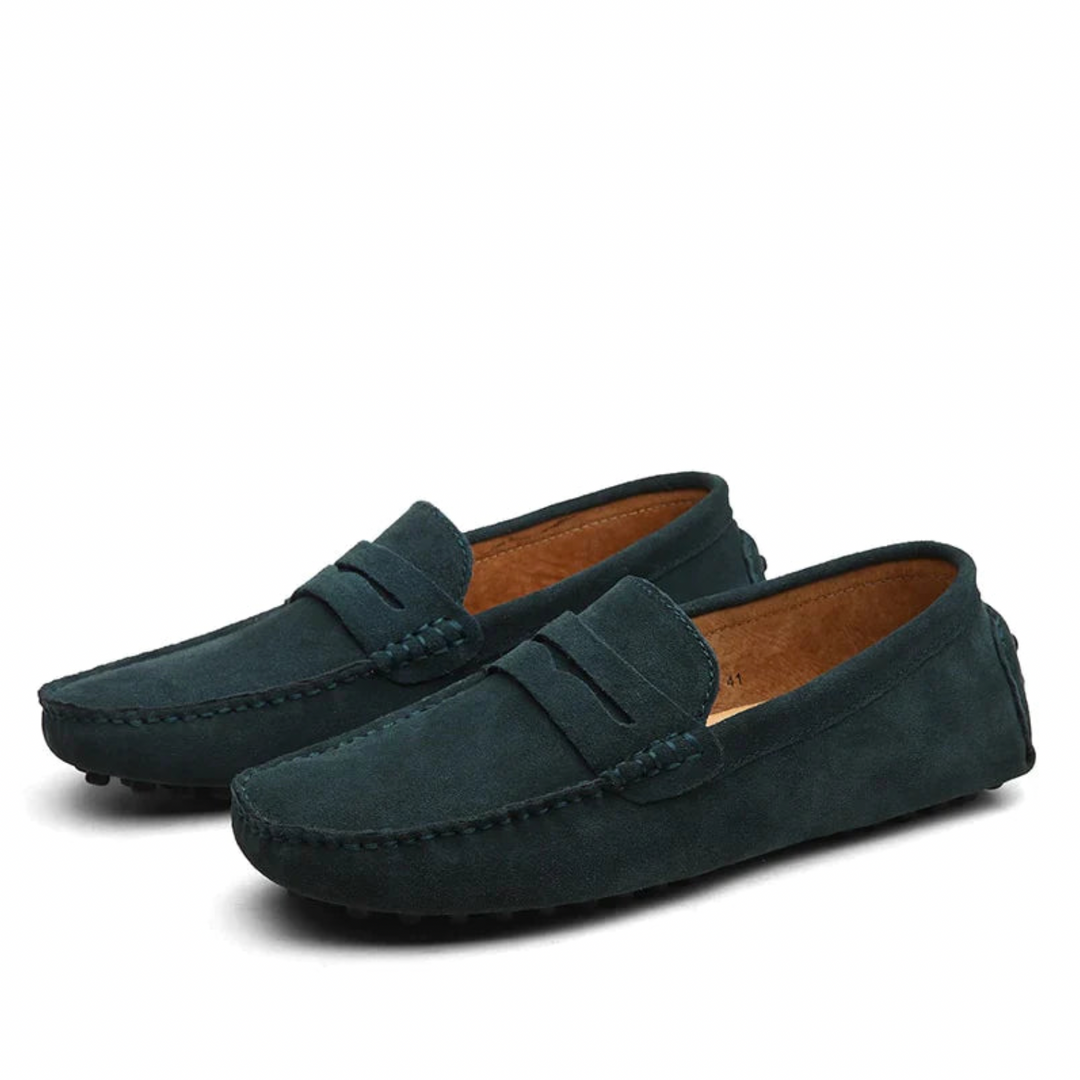 Suede Penny Loafers - Men's Casual Shoes Slip On