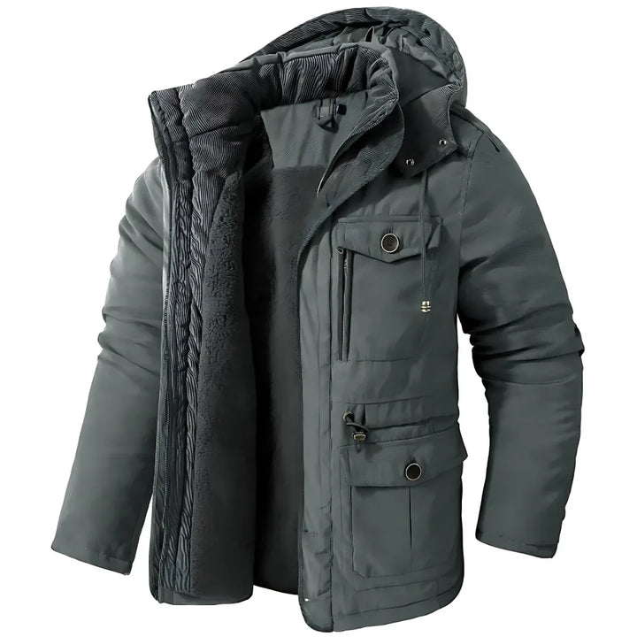 Ronan | Men's Water Resistant Hooded Utility Jacket with Cargo Pockets