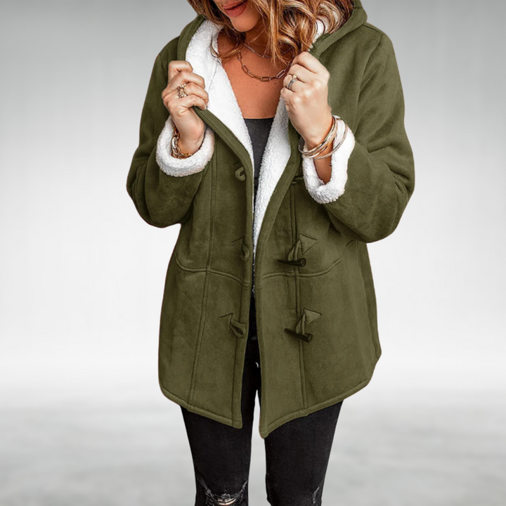 Rosalind | Women's Toggle Button Hooded Coat with Faux Fur Lining
