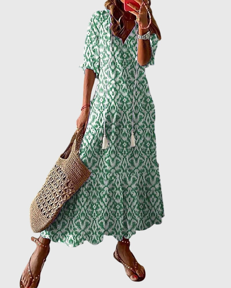 Women's Boho Maxi Dress Casual Summer Sundress