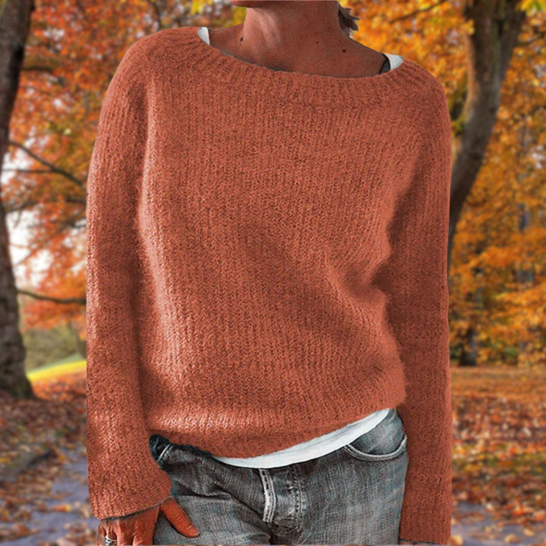 Sylvie | Women's Layered Boat Neck Knit Sweater