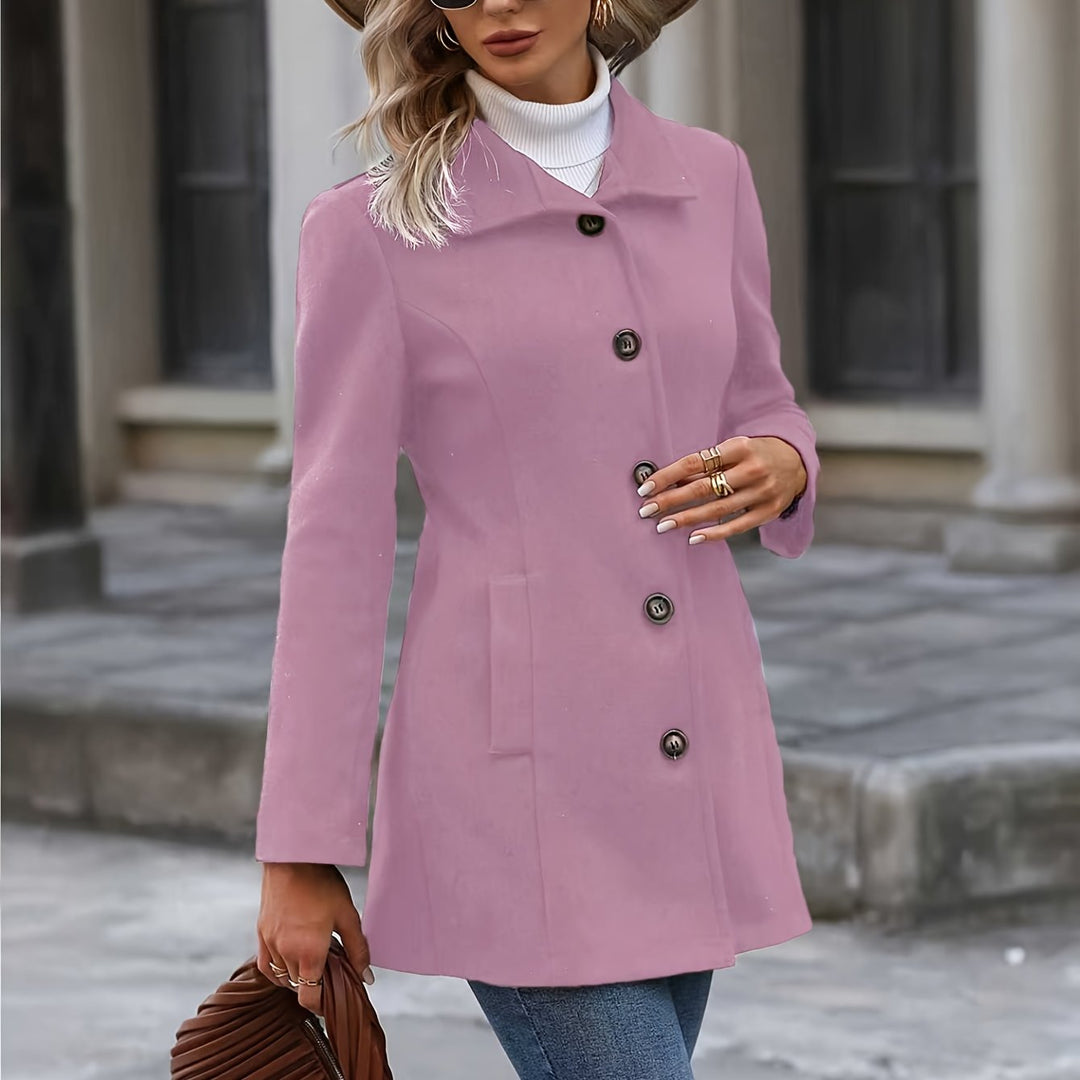 Elspeth | Women's Long Tailored Jacket with Cinched Waist and Button Front