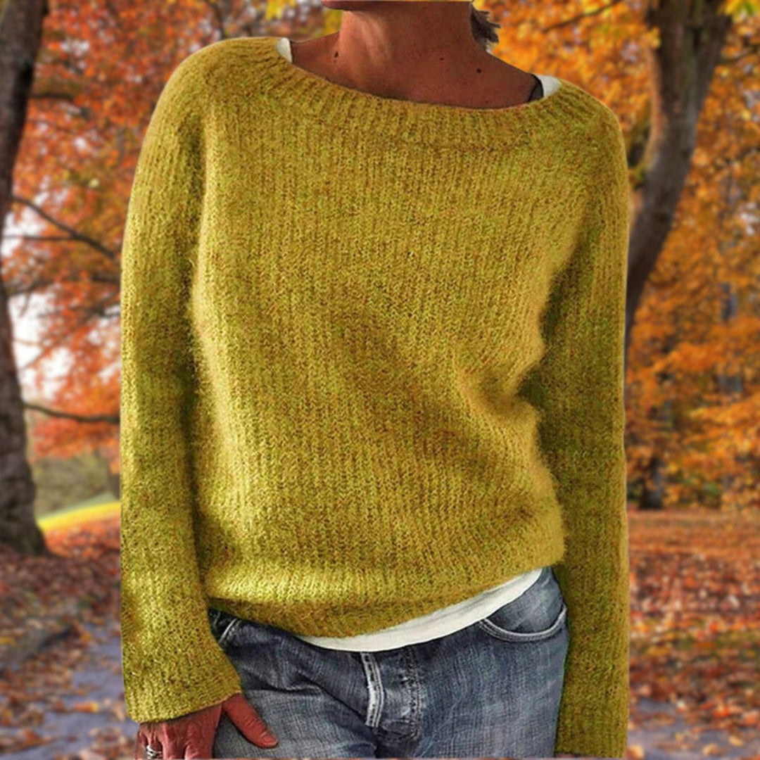 Sylvie | Women's Layered Boat Neck Knit Sweater