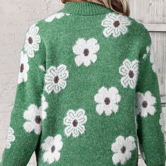 Bloom | Women's Half-Zip Floral Print Sweater