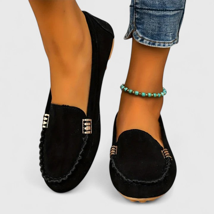Suede Moccasin Slip On Loafers Women