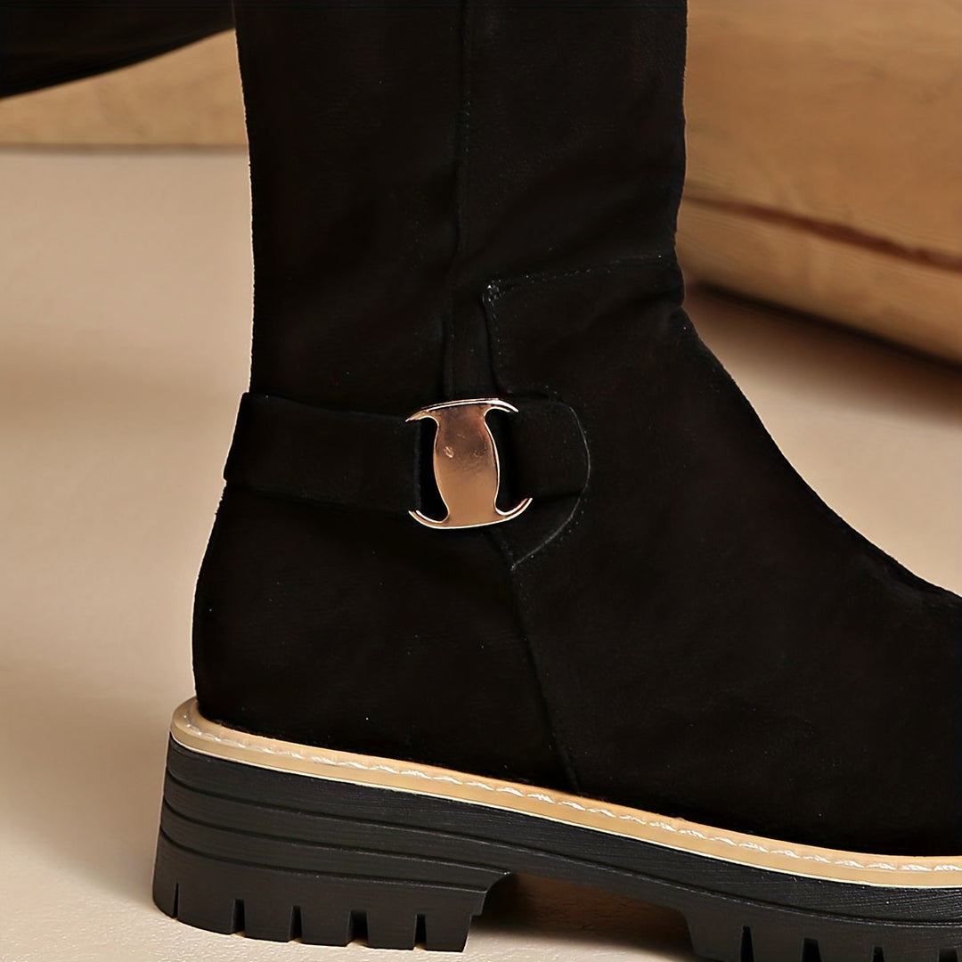 Odessa | Women's Knee High Buckle Platform Boots
