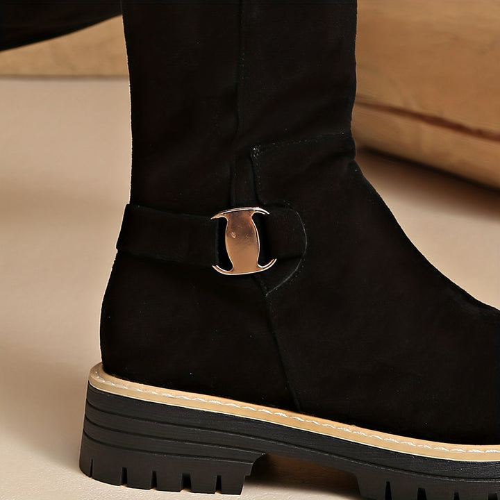 Odessa | Women's Knee High Buckle Platform Boots