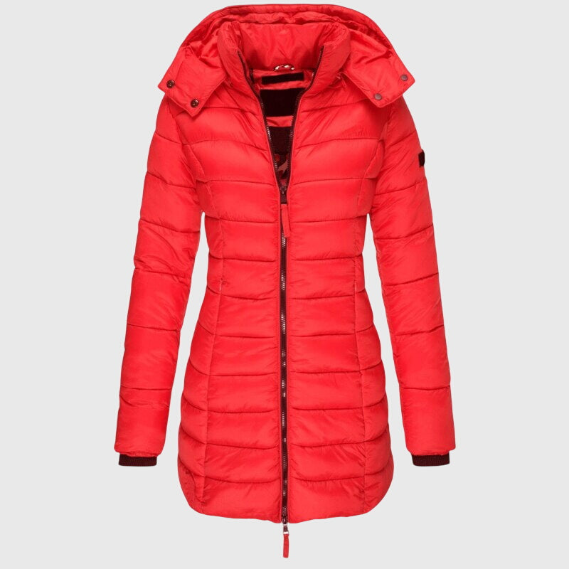 Marchetta | Women's Zip Front Hooded Longline Puffer Jacket