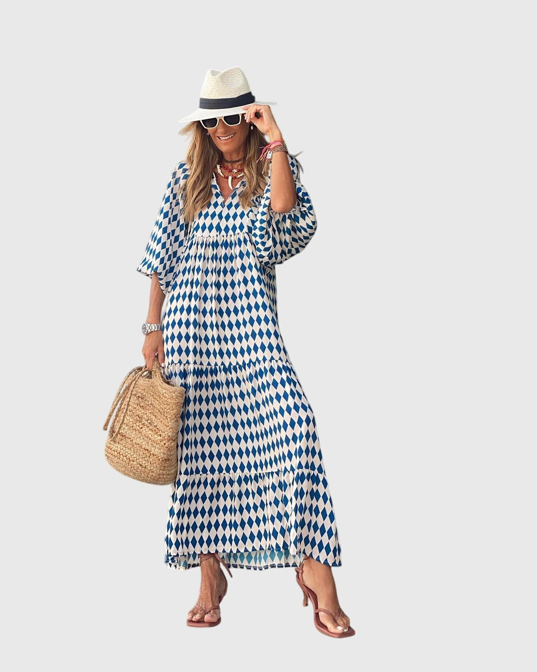 Long Sleeve Floral Maxi Dress Loose Fit