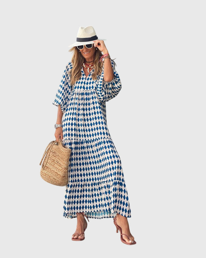 Long Sleeve Floral Maxi Dress Loose Fit