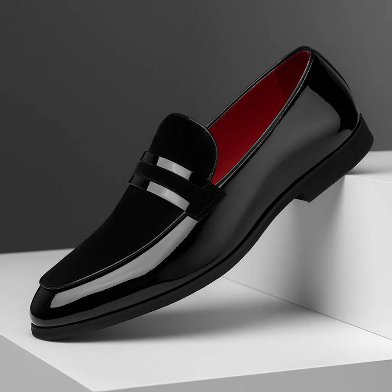 Patent Leather Penny Loafers - Mens Formal Shoes Slip On