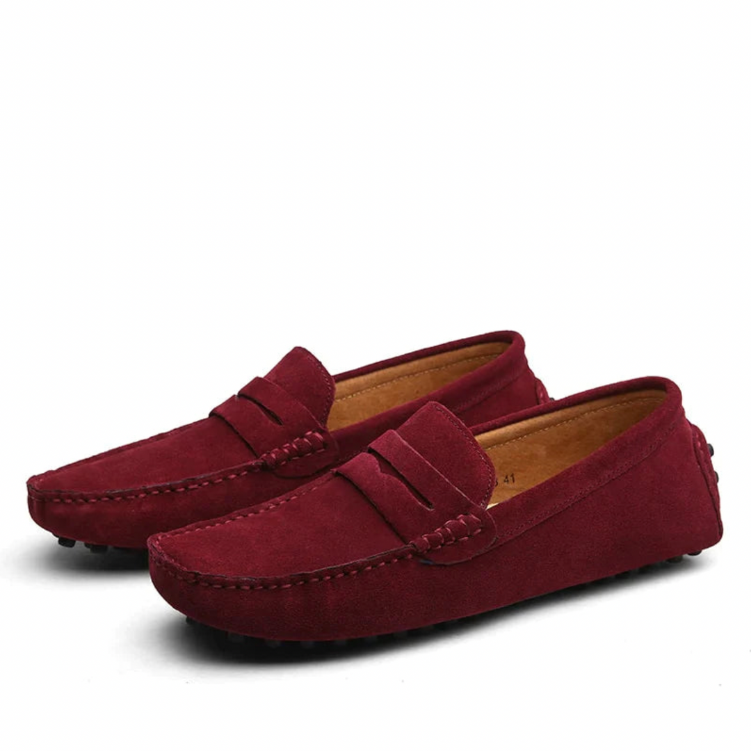 Suede Penny Loafers - Men's Casual Shoes Slip On