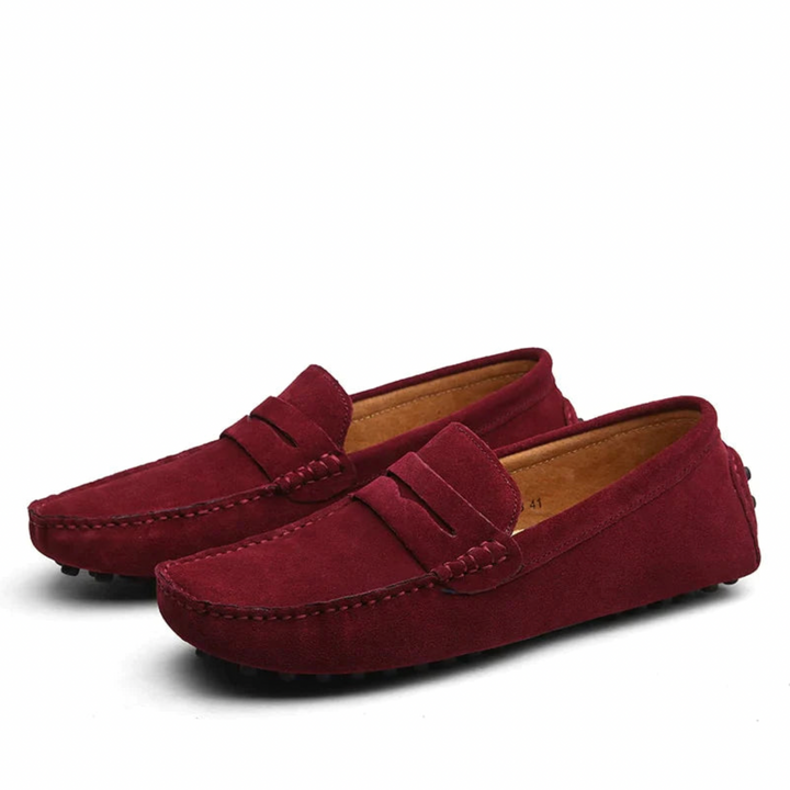 Suede Penny Loafers - Men's Casual Shoes Slip On