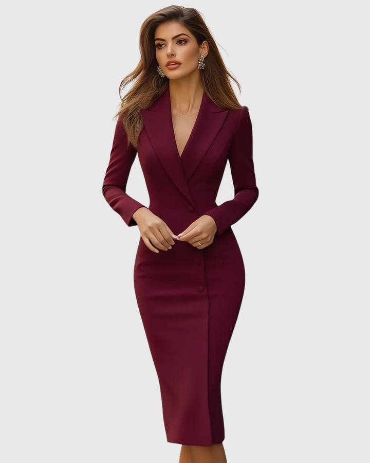 Women's Blazer Midi Dress Formal Evening