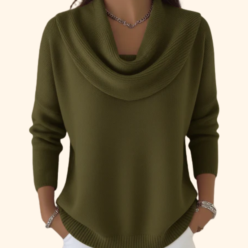 Guenevere | Women's Draped Cowl Neck Sweater