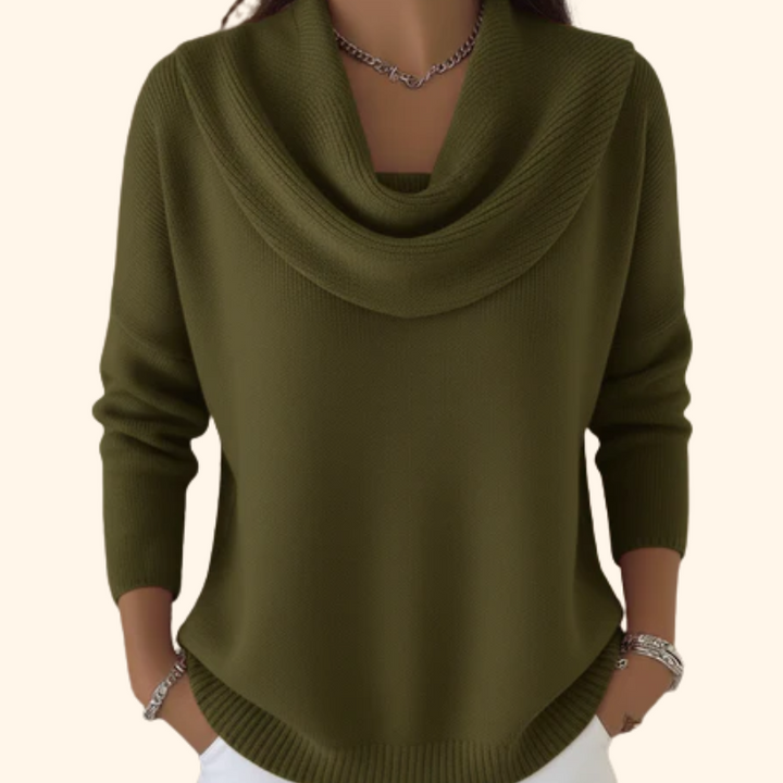 Guenevere | Women's Draped Cowl Neck Sweater