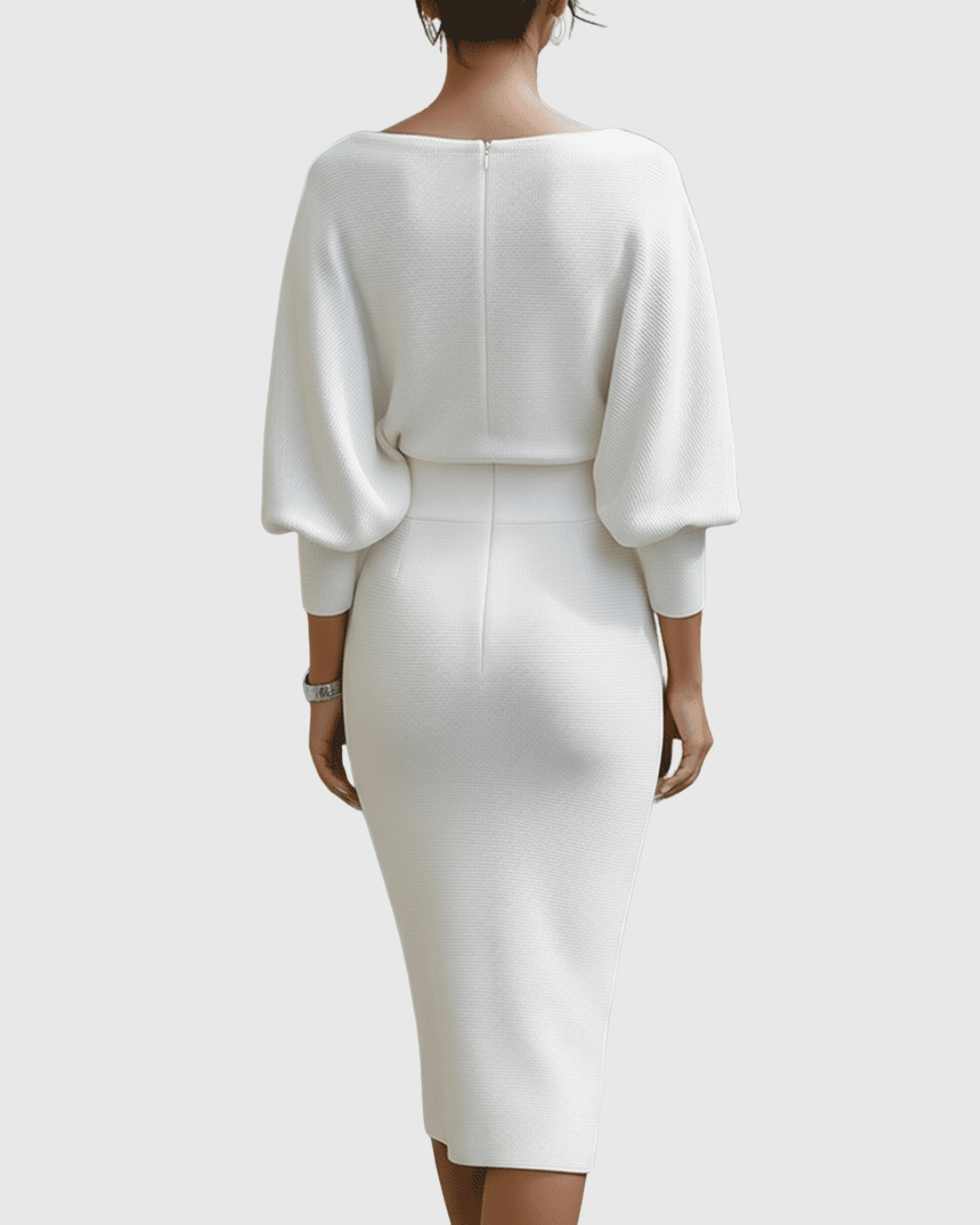 Elegant Knit Midi Cocktail Dress