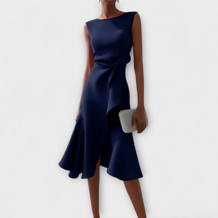 Women's Ruffle Midi Dress Cocktail Wedding Guest