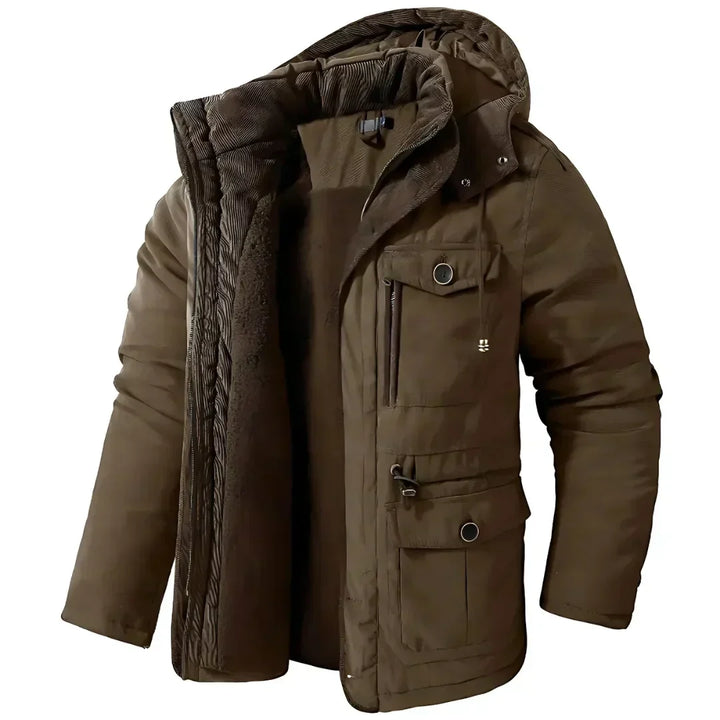 Ronan | Men's Water Resistant Hooded Utility Jacket with Cargo Pockets