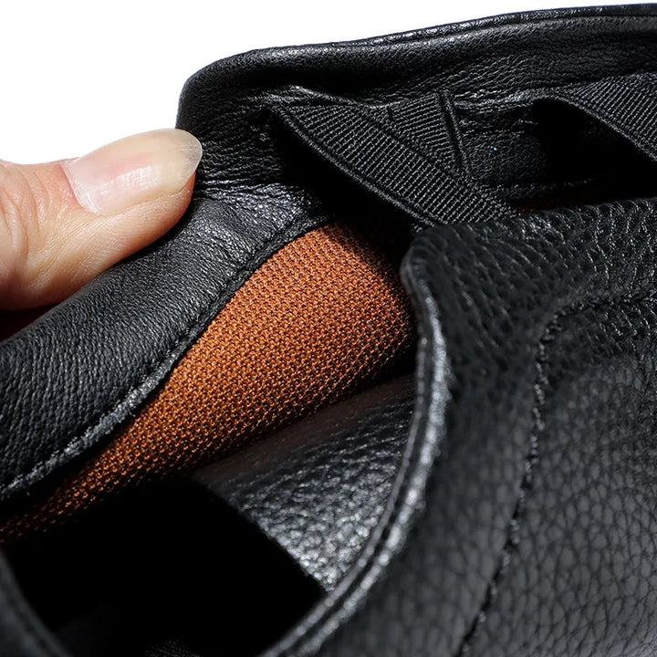 Pebbled Leather Slip On Mens Casual Shoes - Minimal Style