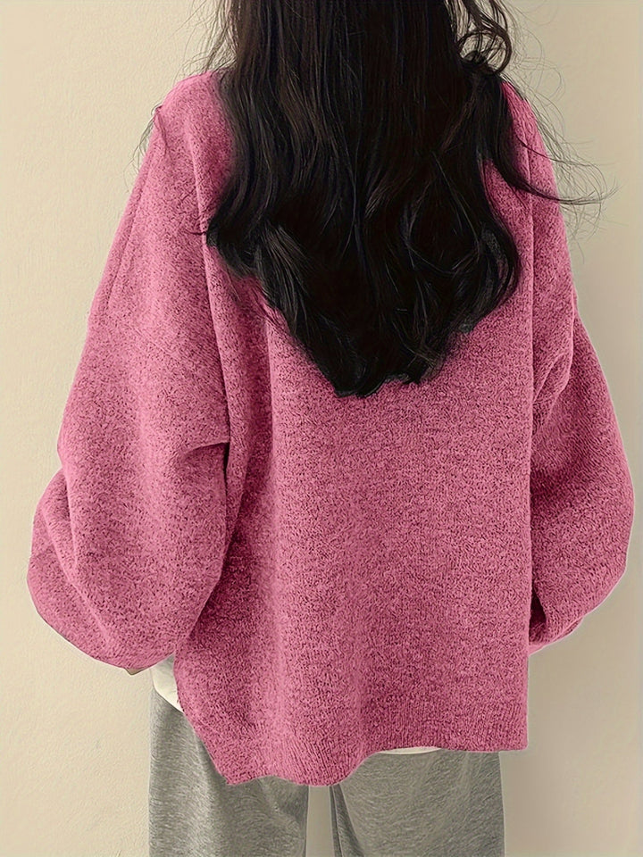 Josephine | Women's Balloon Sleeve Sweater with Relaxed Crew Neckline