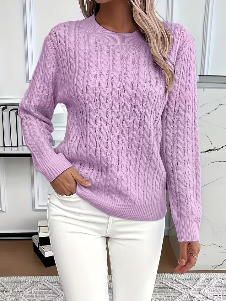 Josephine | Women's Chunky Cable Knit Round Neck Sweater