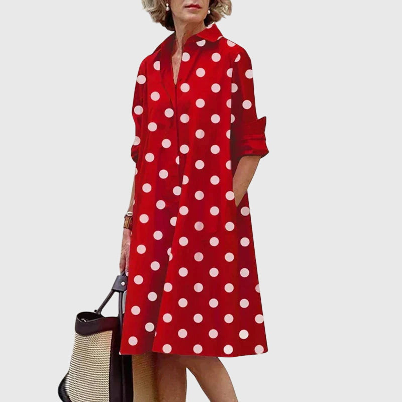 Oversized Button Down Casual Midi Shirt Dress
