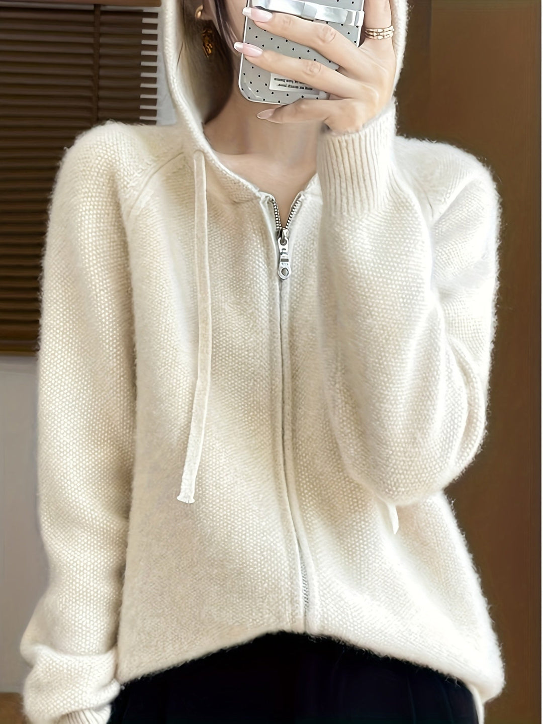 Isolde | Women's Zip-Up Hooded Cardigan for Layering