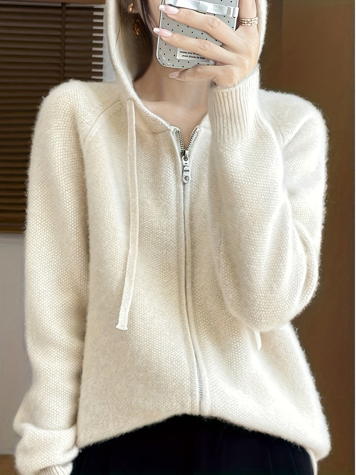 Isolde | Women's Zip-Up Hooded Cardigan for Layering