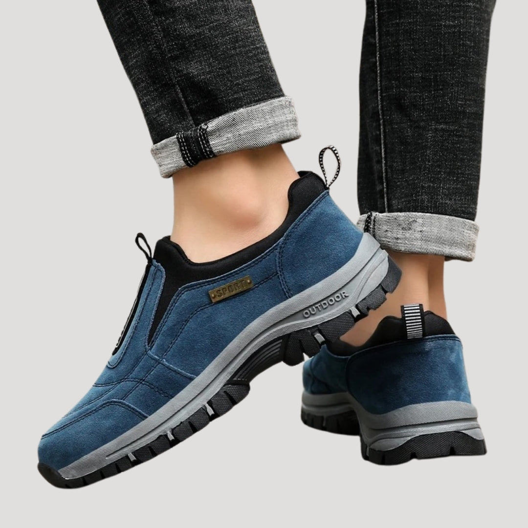 Slip On Suede Panel Grip Sole Outdoor Casual Shoe