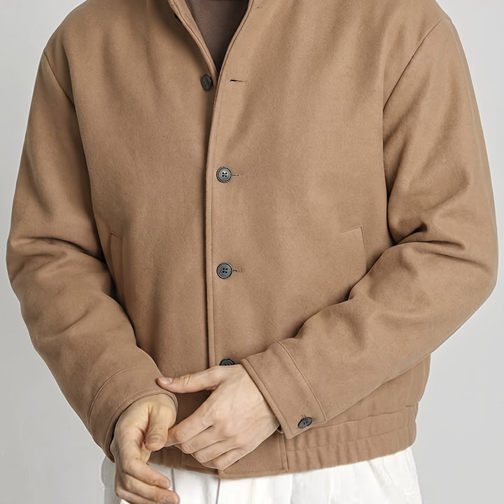 Everett Blake | Men's Refined Button-Front Bomber Jacket