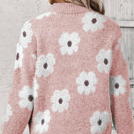 Bloom | Women's Half-Zip Floral Print Sweater