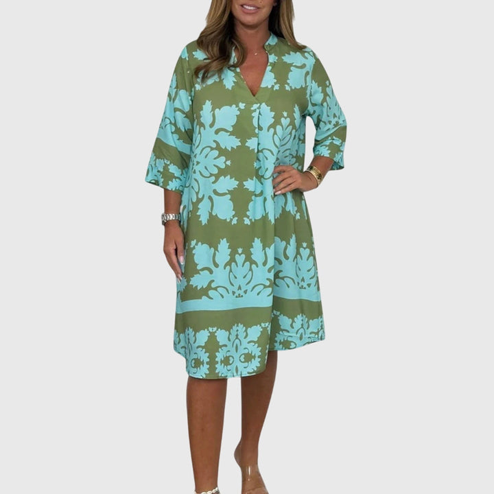 Printed Loose Fit Midi Dress