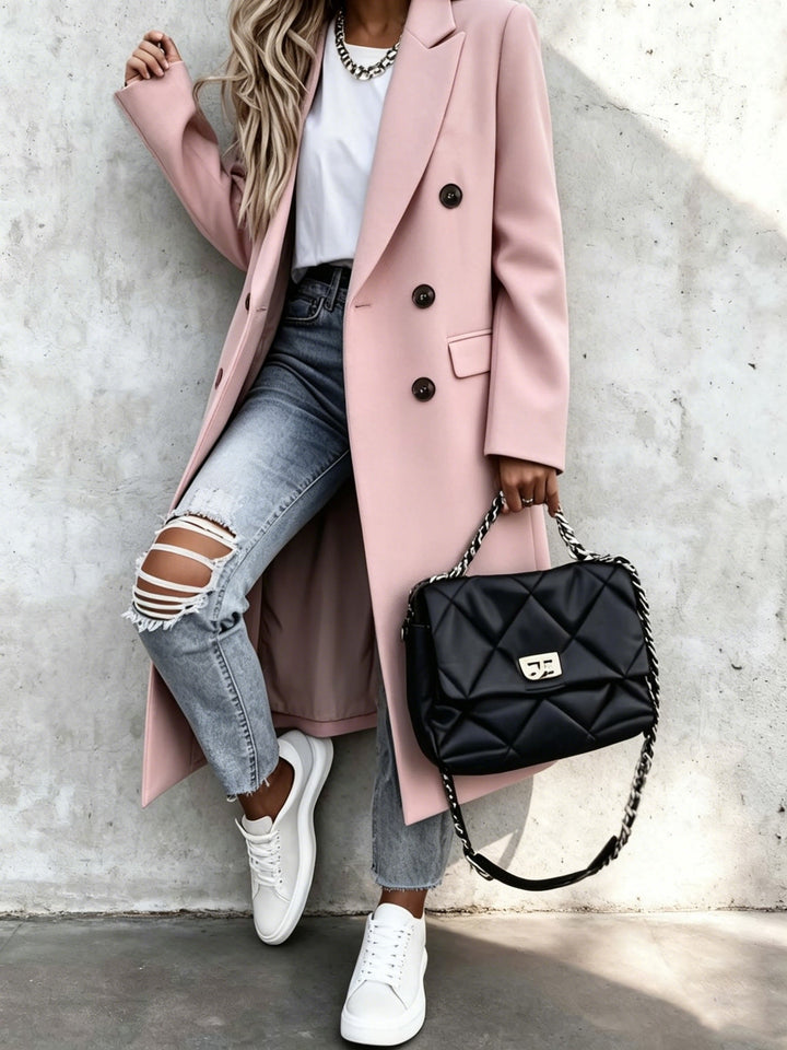 Bernadette | Women's Long Lapel Double Breasted Coat