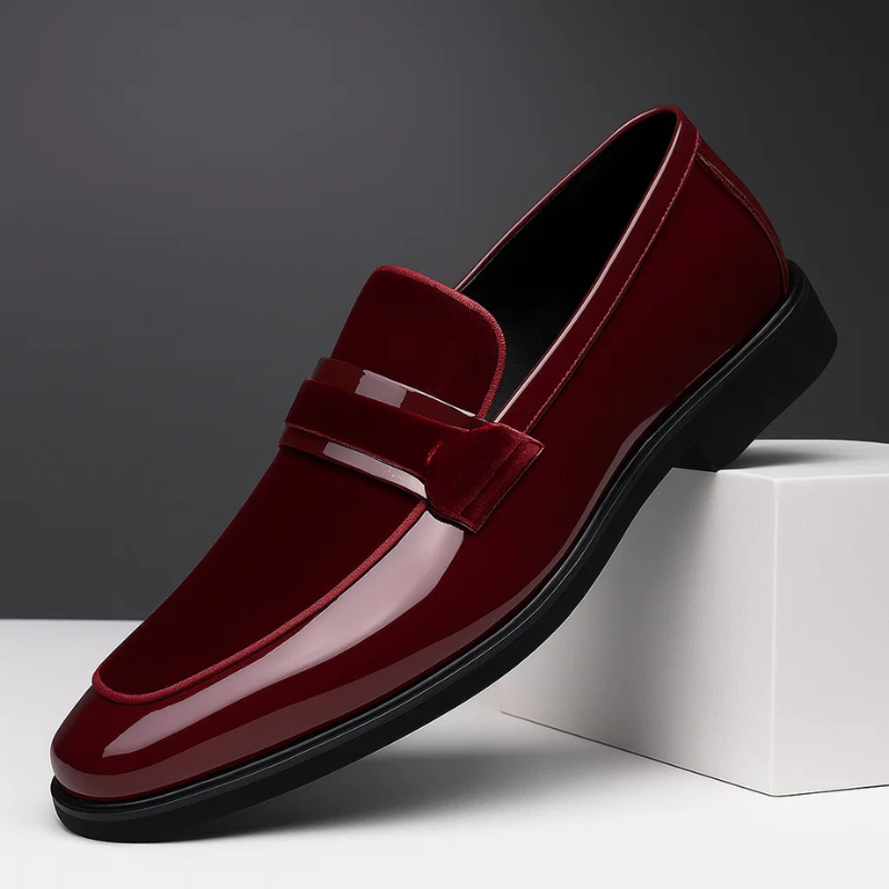 Patent Leather Penny Loafers - Mens Formal Shoes Slip On