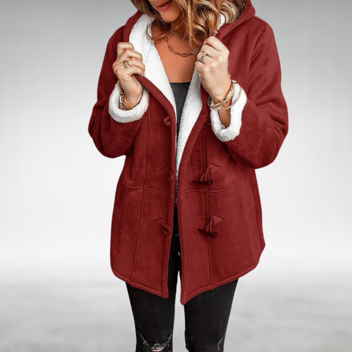 Rosalind | Women's Toggle Button Hooded Coat with Faux Fur Lining