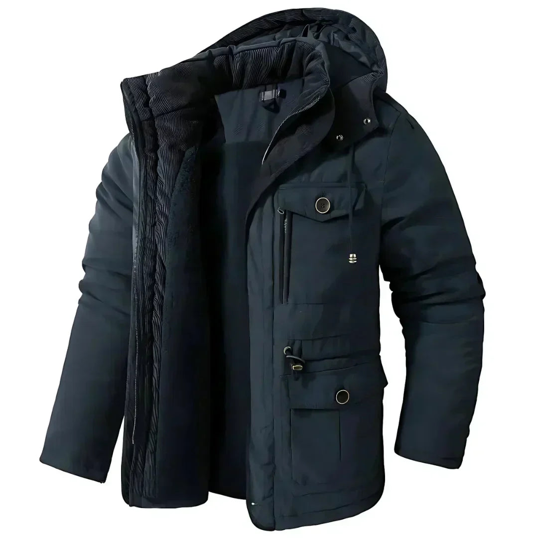 Ronan | Men's Water Resistant Hooded Utility Jacket with Cargo Pockets