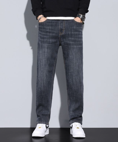 Washed Straight Leg Relaxed Fit Casual Denim Jean