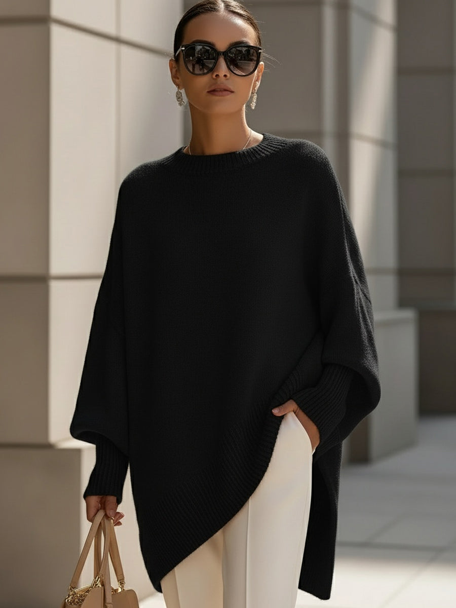Genevieve | Women's Cashmere Batwing Poncho Sweater