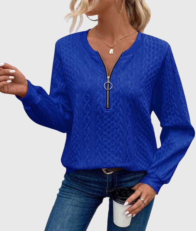 Seraphina | Women's Textured Cable Quarter-Zip Sweater