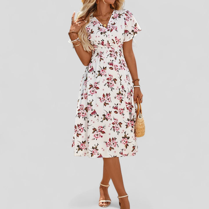 Comfortable Floral Summer Midi Dress