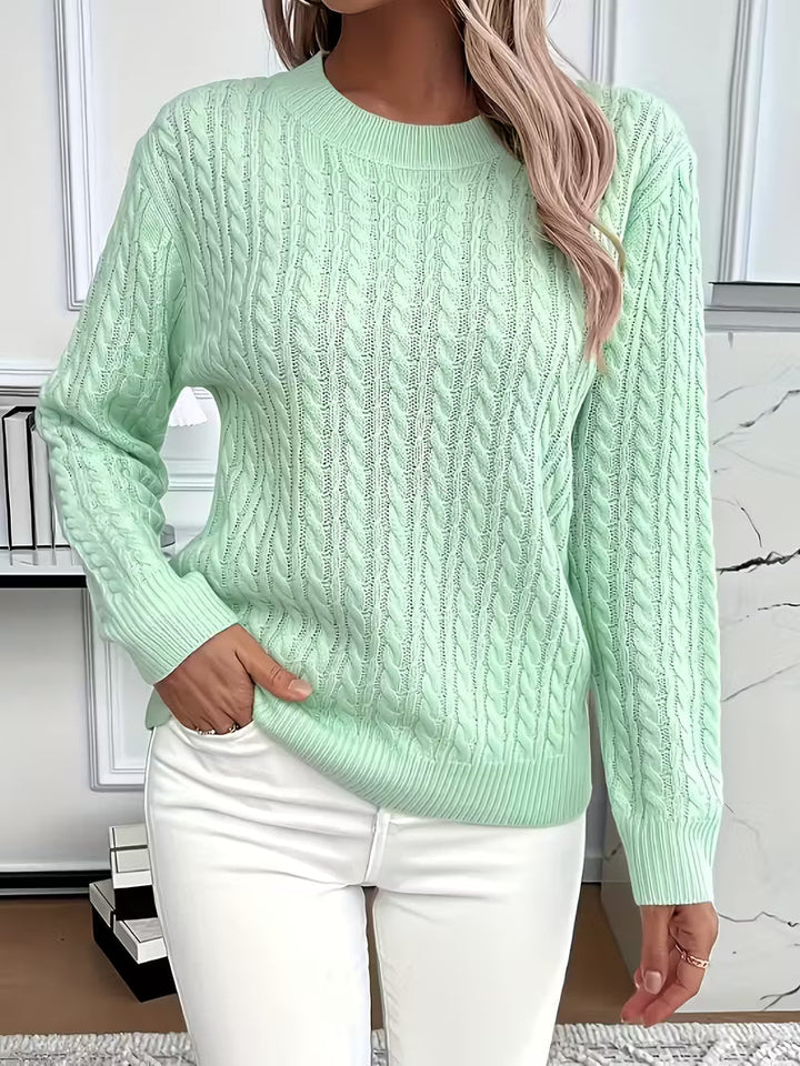 Josephine | Women's Chunky Cable Knit Round Neck Sweater