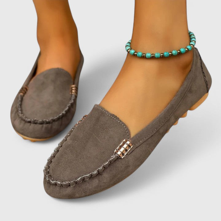 Suede Moccasin Slip On Loafers Women