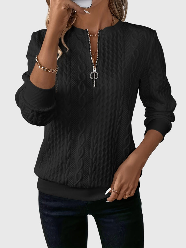 Seraphina | Women's Textured Cable Quarter-Zip Sweater