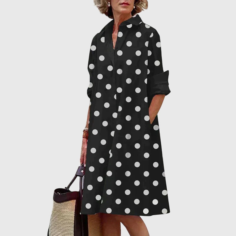 Oversized Button Down Casual Midi Shirt Dress