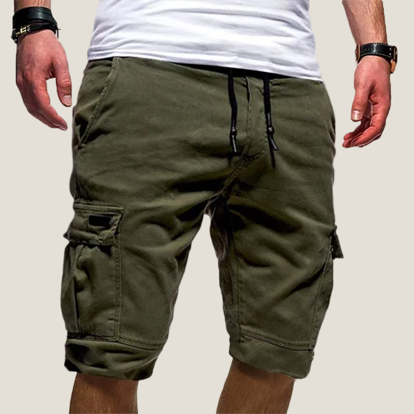 Drawstring Waist Multi Pocket Casual Cargo Shorts