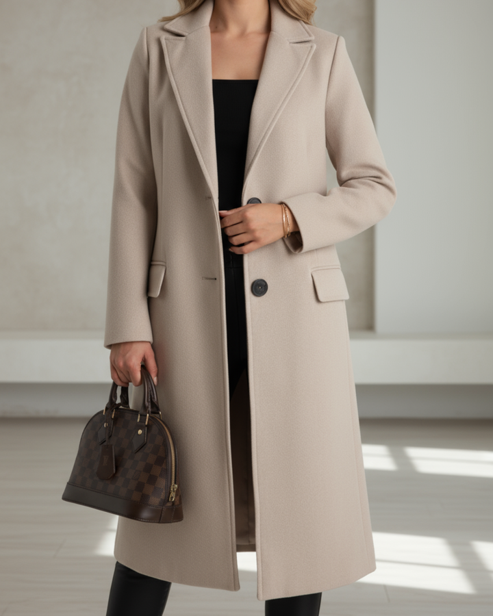 Cressida | Women's Long Overcoat with Flap Pockets